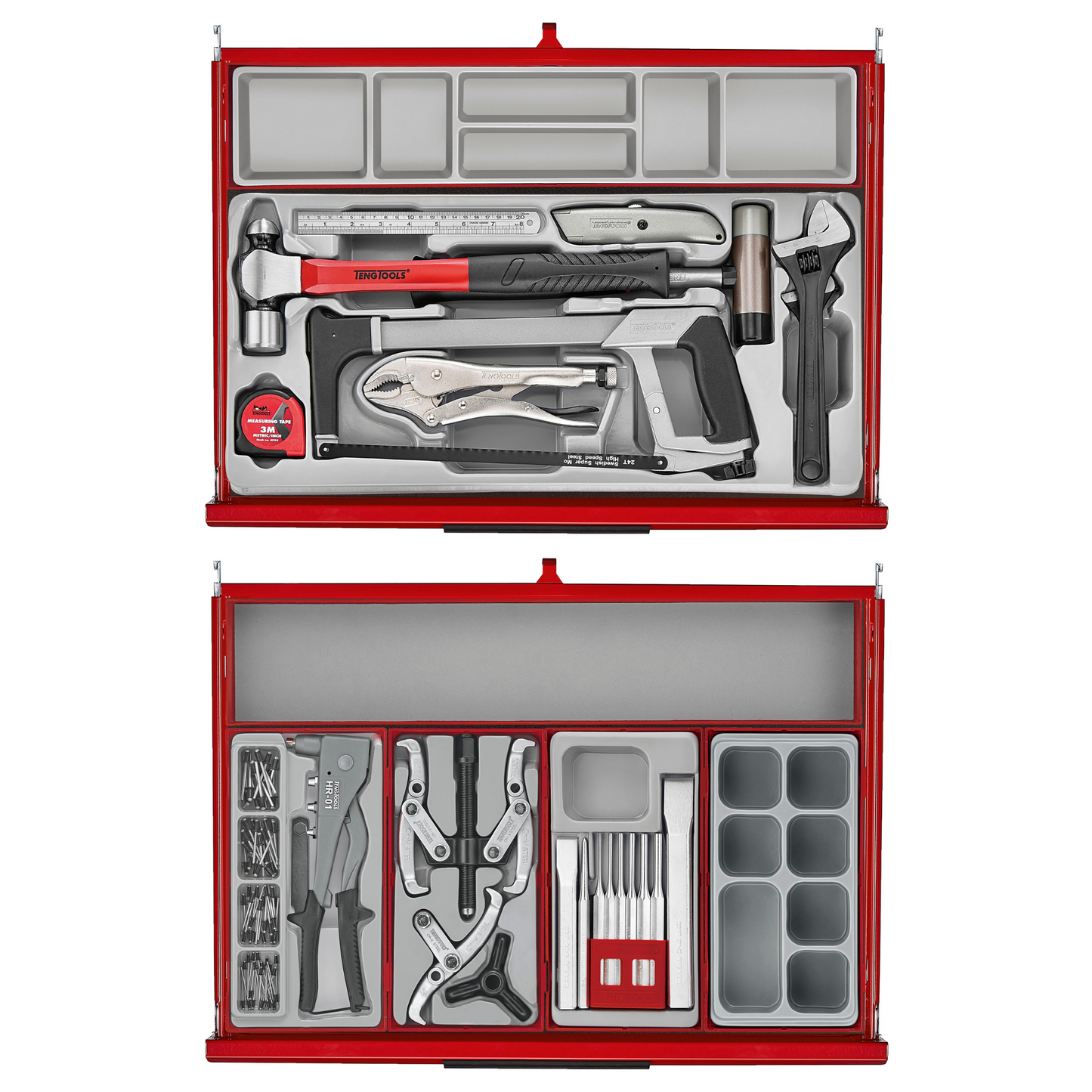 Teng Tools 516 Piece PRO35 26 Inch Wide Red Mixed Mechanics General Hand Tool Kit - TKW26R516T