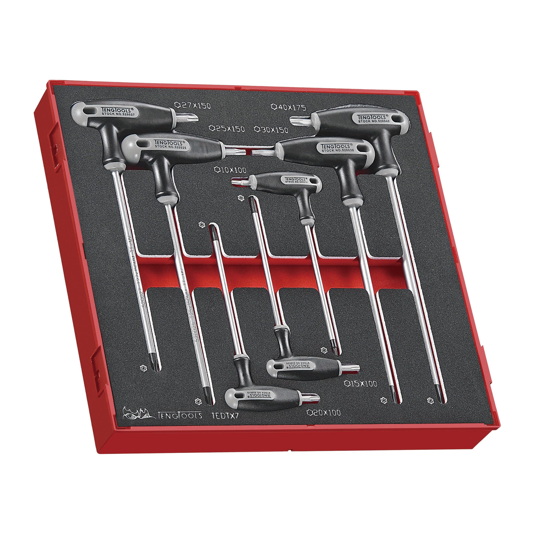 Teng Tools Ball Point Torx T-Handle Driver - TX/TPX45 Size, Tamper Proof, 200mm Long Arm