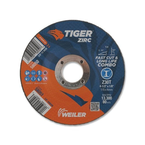 Weiler 68316 Type 17 Flat Tip Grinding Cone, 1-3/4 In Dia, 24