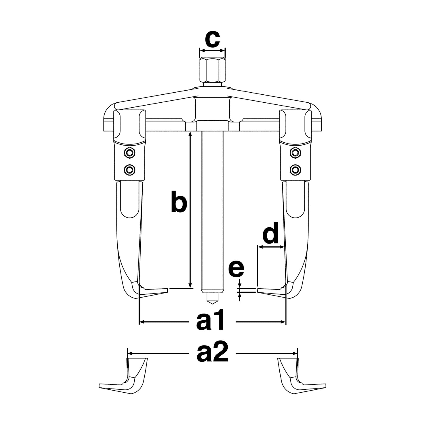 Extracteur interne/externe à 2 bras de 90 mm de Teng Tools - Outil de démontage d'engrenages - SP1410