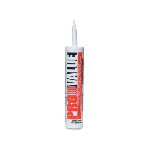White Lightning Pro Value Siliconized Acrylic Latex Caulk, 10 Oz, Cart
