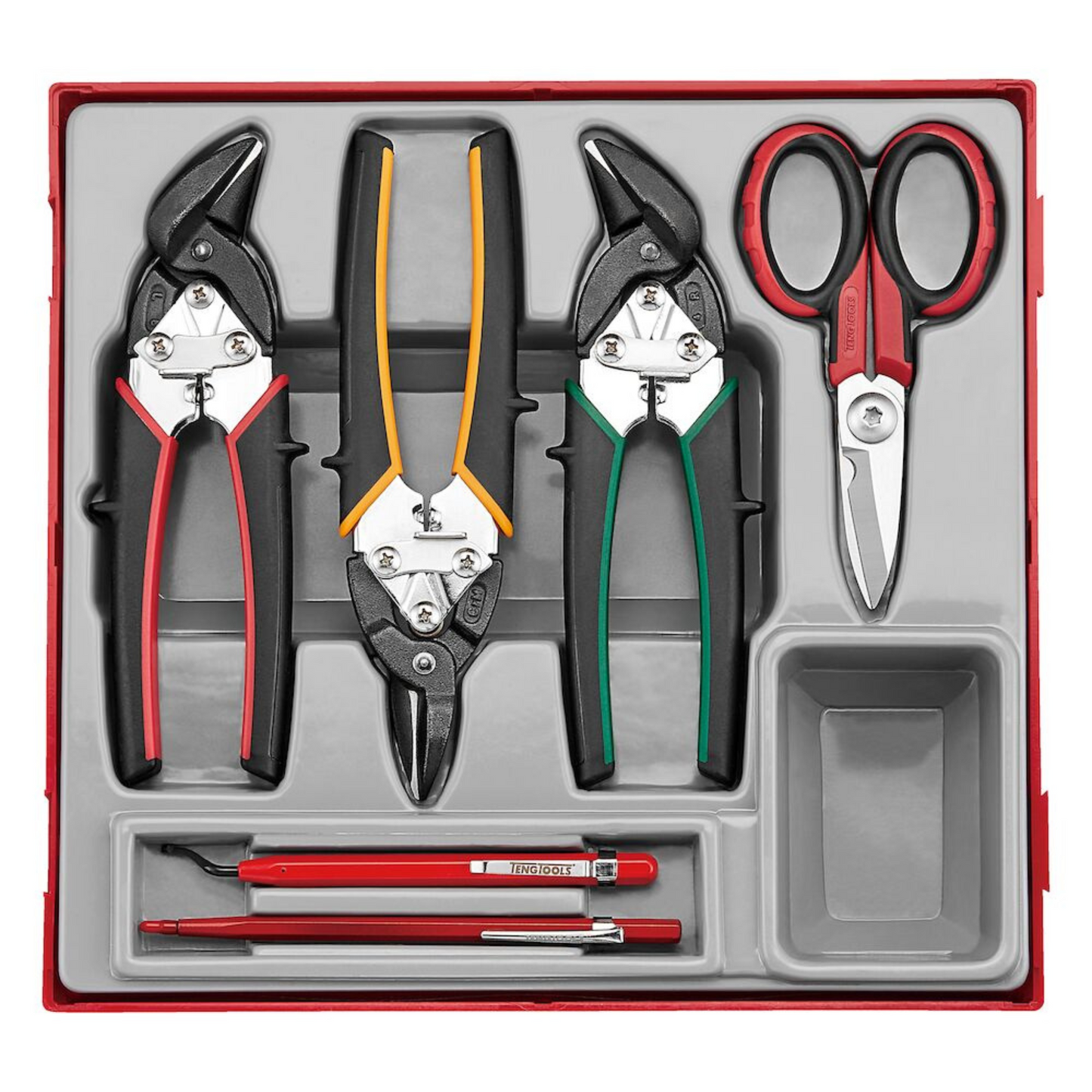 Teng Tools TTDCT06 - Mini bandeja para herramientas de corte, tijera, trazador y desbarbado de alto apalancamiento, 6 piezas