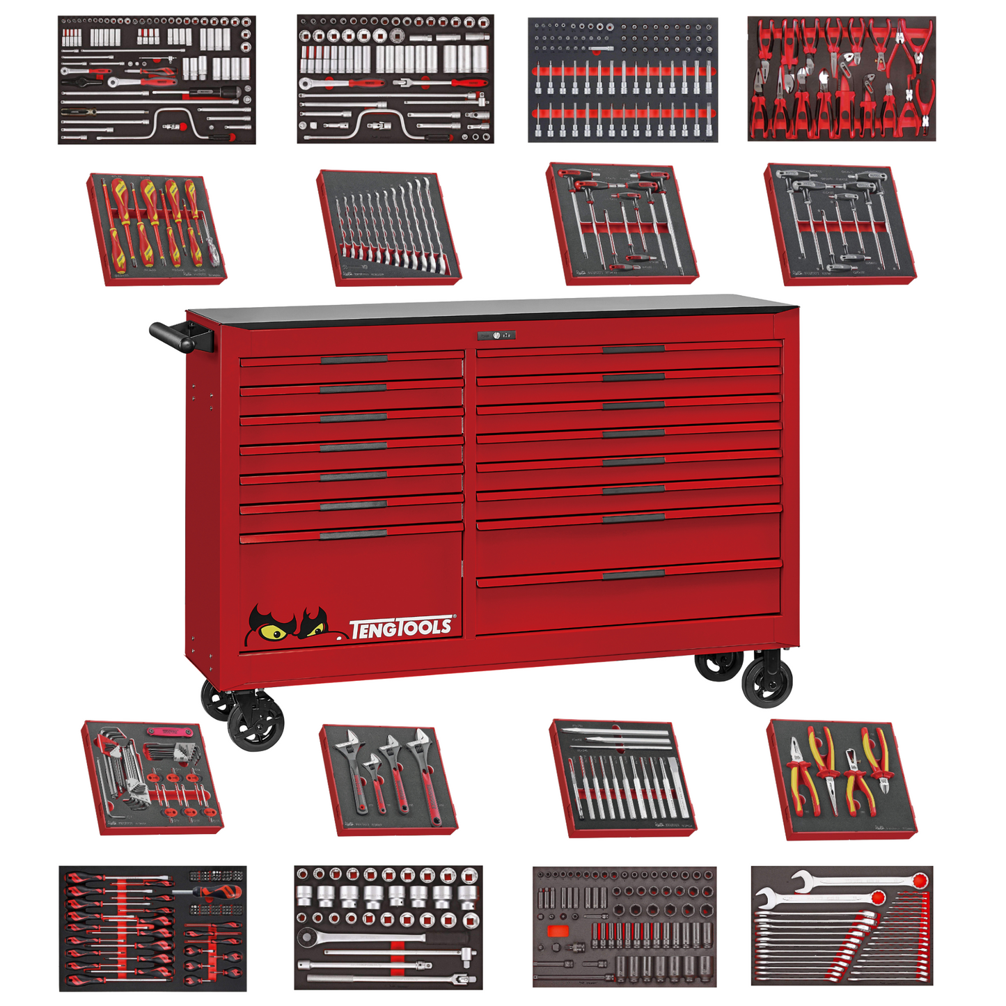Teng Tools 608 Piece PRO35 64 inch Wide Juggernaut EVA Foam Tool Kit - TCW813UNBK-EVA
