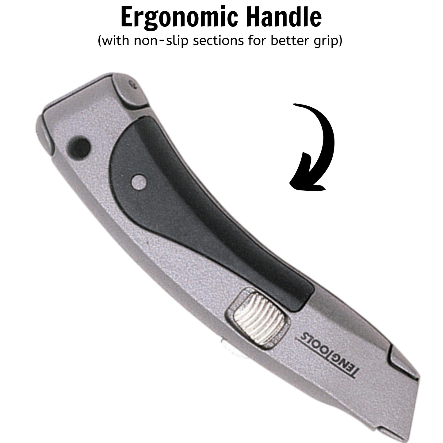 Teng Tools Couteau utilitaire antidérapant robuste avec lame rétractable – 710N