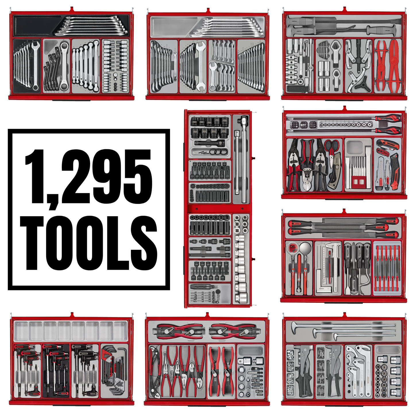 Teng Tools 1295 Piece Monster Mega Master Tool Kit Bundle (No Storage) - TKS53R1295TOOLS