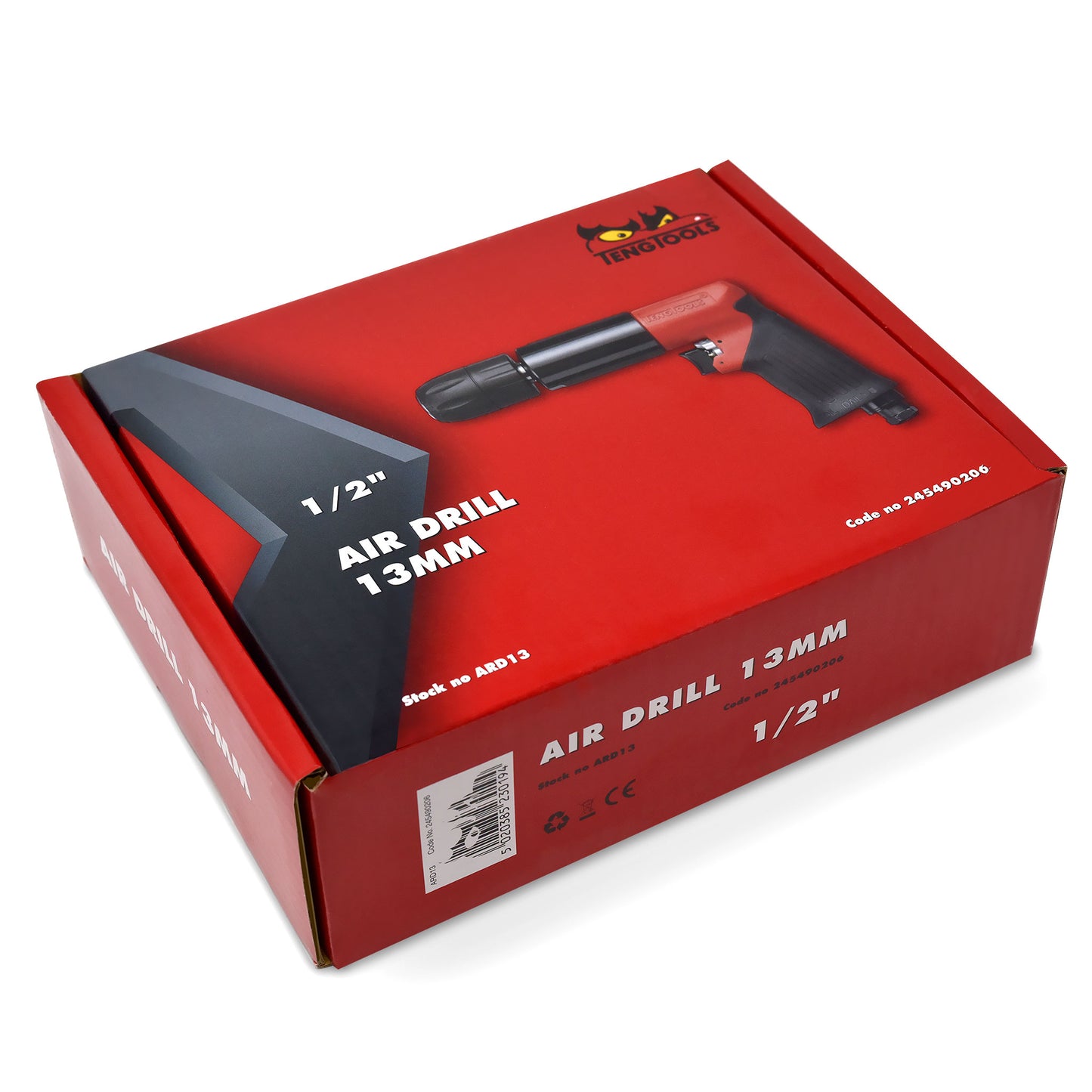 Teng Tools Estilo pistola Portabrocas de 13 mm 450 RPM Taladro neumático reversible para mano izquierda y derecha - ARD13