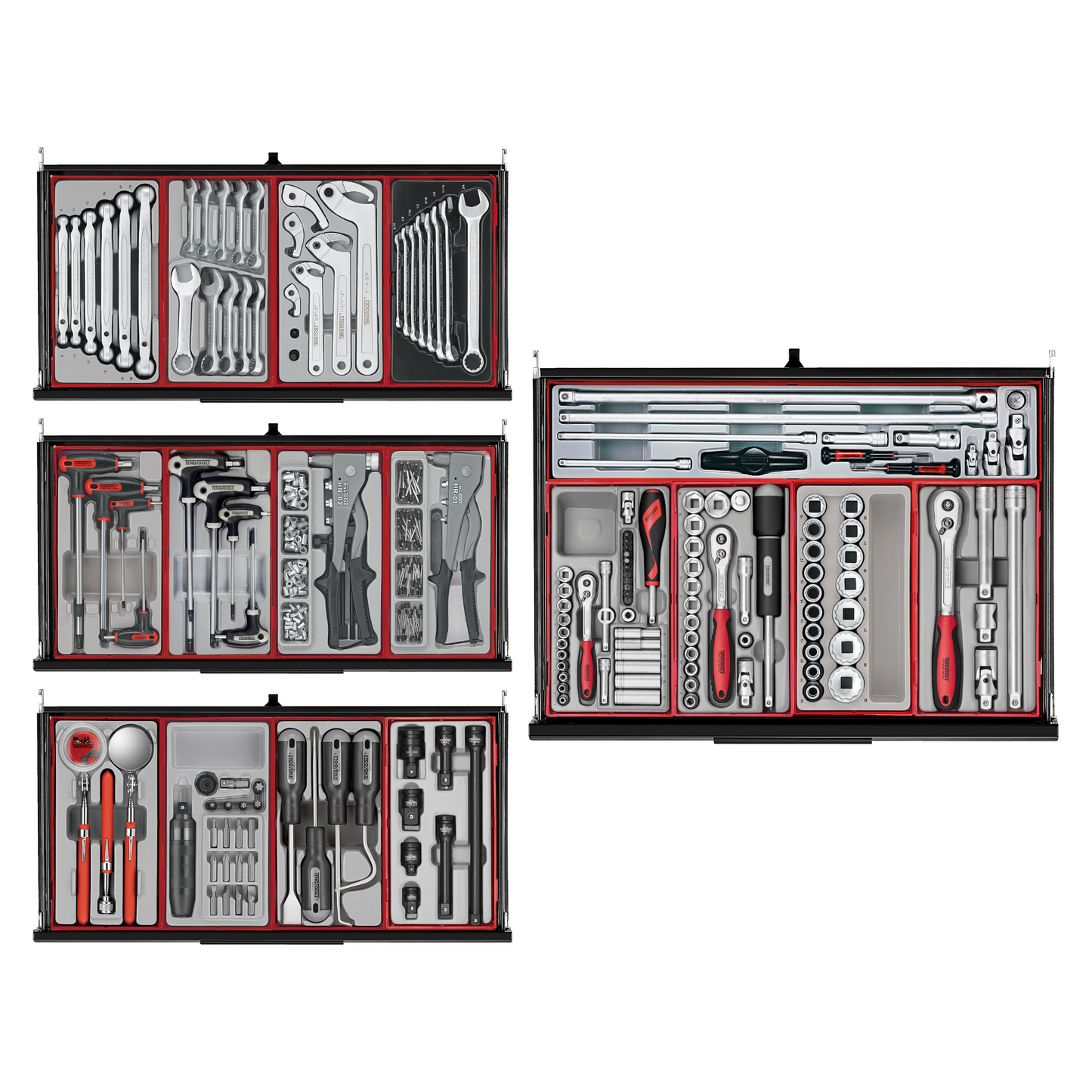 Teng Tools 1033 Piece PRO35 26 Inch Wide Black Mega Master Hand Tool Kit - TKS26B1033T
