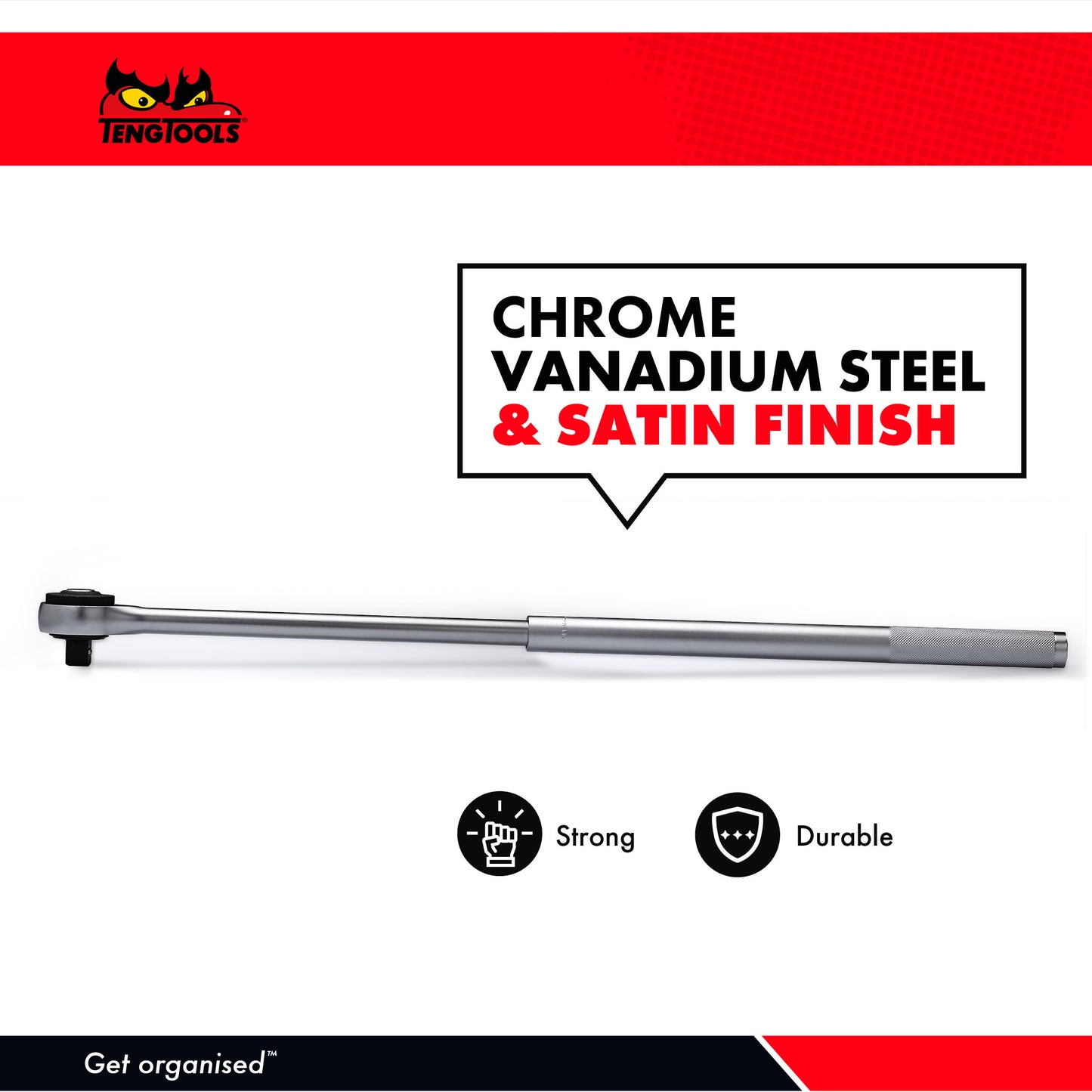 Teng Tools Trinquete extensible telescópico reversible de alta resistencia con accionamiento de 3/4 pulgadas, 72 dientes (21 - 33 pulgadas) - M340072E