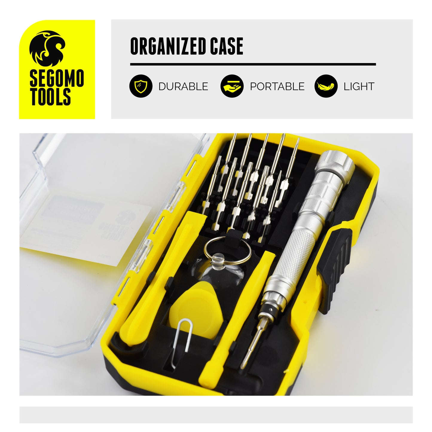 Segomo Tools Kit de réparation de tournevis pour bijoux, électronique de précision, ordinateur portable, téléphone portable, 17 pièces-JWSD1