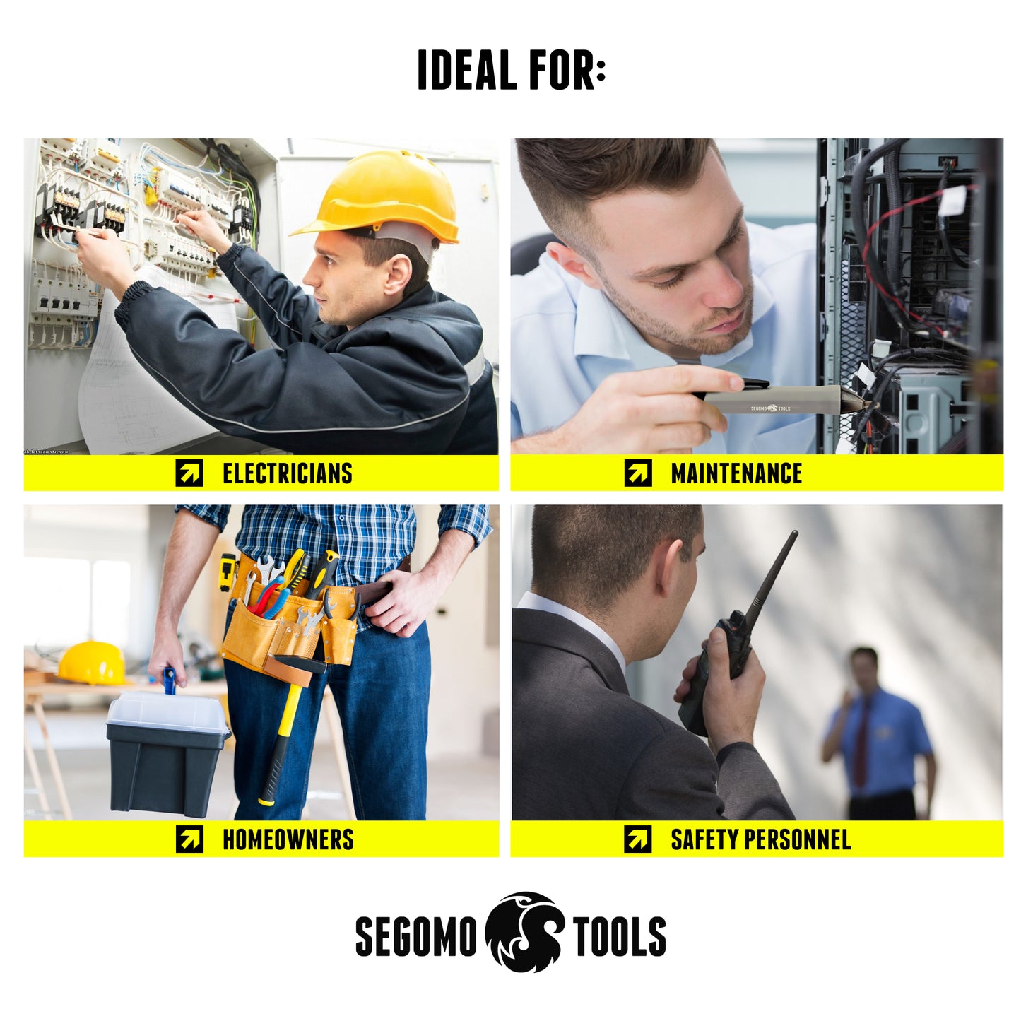 Segomo Tools Bolígrafo probador de circuito detector de voltaje sin contacto CAT IV IP54 de 50 voltios a 1000 voltios - VT1