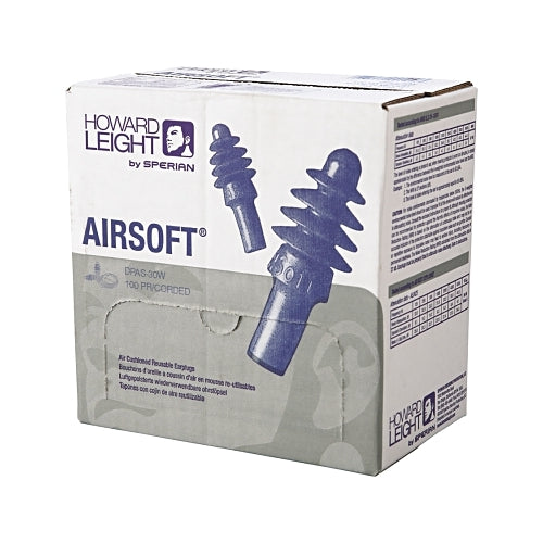 Howard Leight By Honeywell Fusion Multiple-Use Earplug, Thermoplastic Elastomer,Blue/White, Corded - 100 per BX - DPAS30W