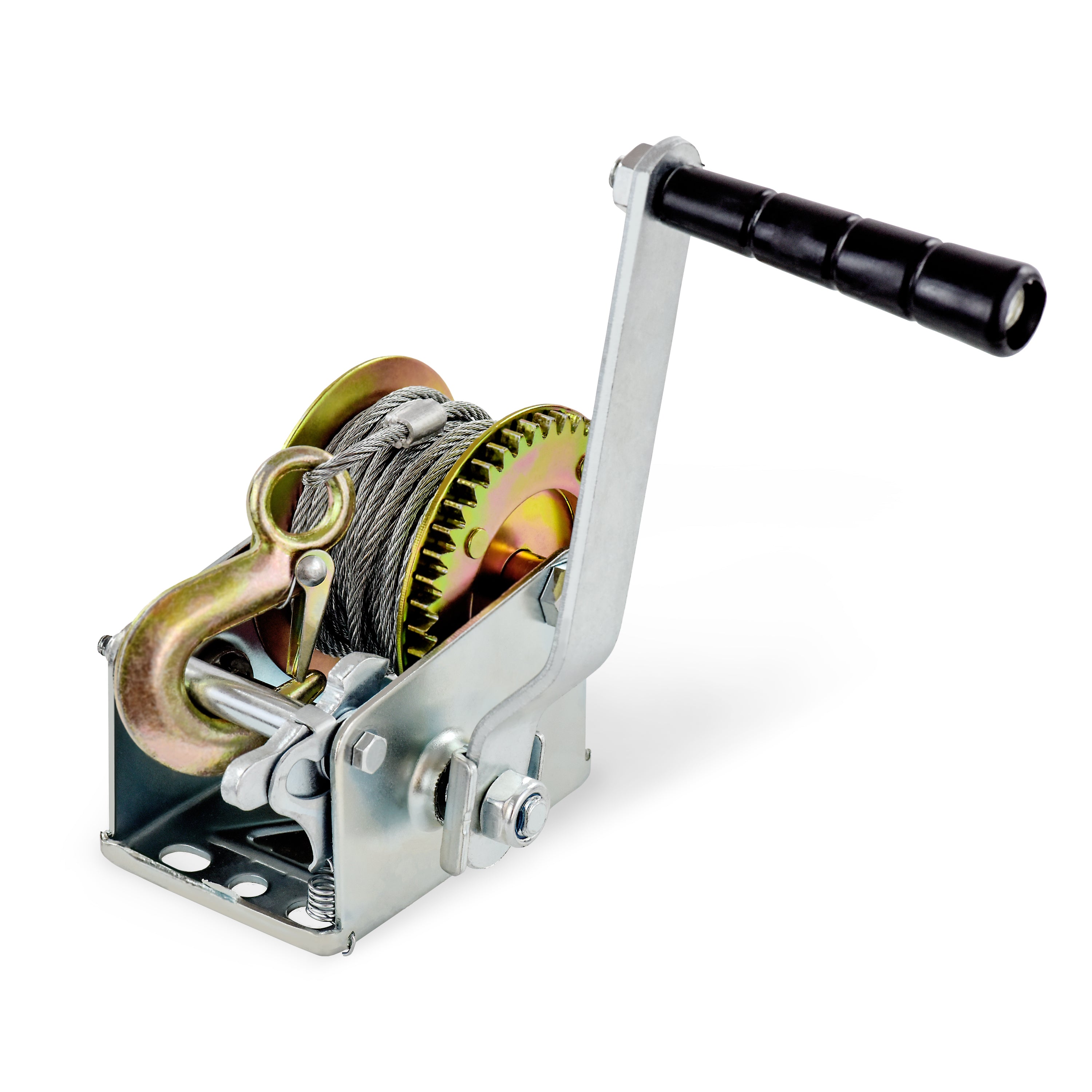 Segomo Tools Heavy Duty 600 Pound Manual, Two Way Ratchet 26.2 Foot Long Wire Hand Winch - HW600