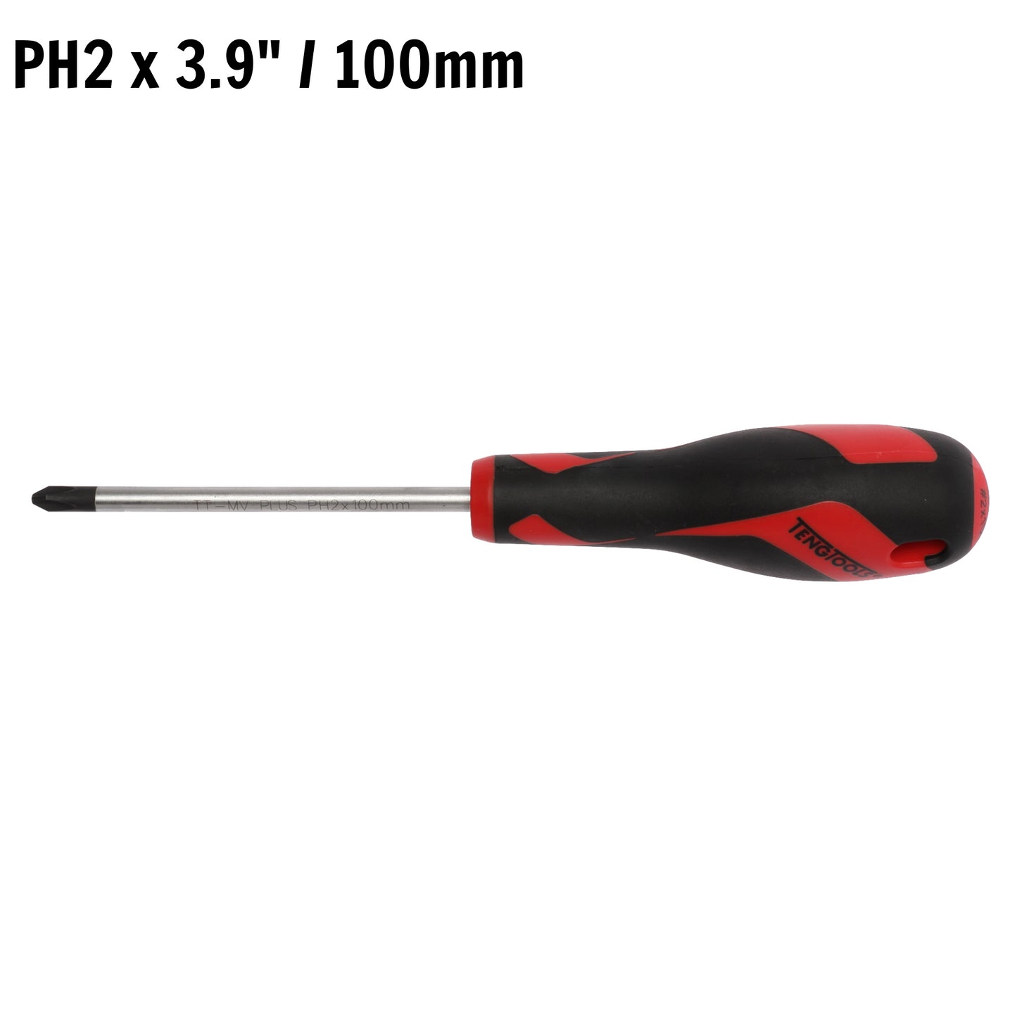 Teng Tools MD948N1 Destornillador Phillips de cabeza PH2 x 3,9 pulgadas/100 mm + mango ergonómico y cómodo 