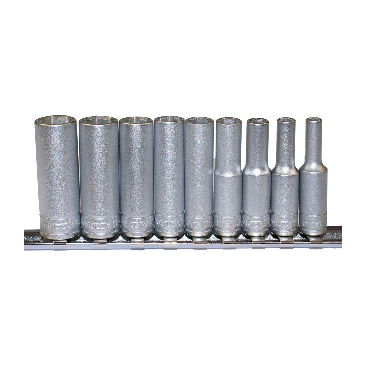 Teng Tools Juego de vasos métricos de 6 puntos y profundidad con accionamiento de 1/4 de pulgada, 9 piezas (4 mm - 13 mm) - M1407