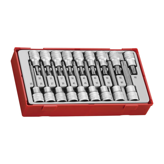 Teng Tools Bandeja de herramientas para juego de llaves de vaso TX con accionamiento de 1/2 pulgada, 18 piezas - TTTX18