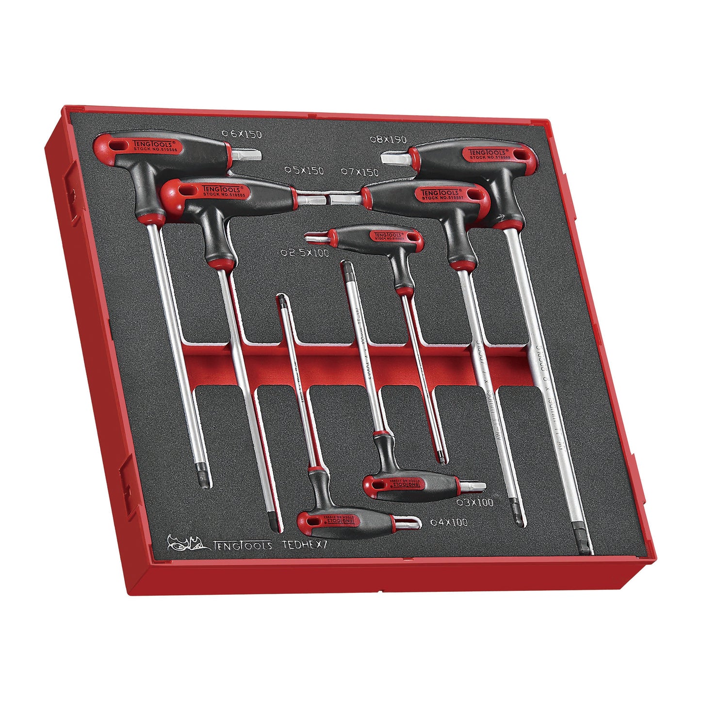 Teng Tools 142 Piece Hex, Adjustable Wrench, Rivet & Impact Bit Foam Kit - TC-6T-12