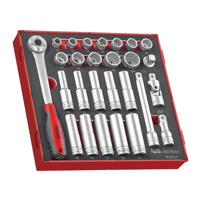 Teng Tools 110 Piece 1/2 Inch Drive Socket, Plier & Bit Foam Kit - TC-6T-6