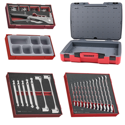 Teng Tools 100 Piece Double Flex Wrench, Ratchet Wrench & Rivet Gun Foam Kit - TC-6T-20