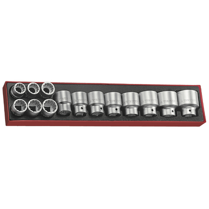 Teng Tools 14 Piece 3/4 Inch Drive 12 Point SAE Regular/Shallow Socket Set (7/8 - 1 7/8) - TTX34AF