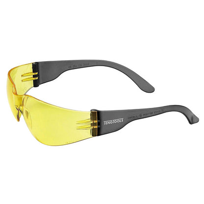 Teng Tools SG960Y Lunettes de sécurité antibuée et résistantes aux rayures avec verres jaunes et protection latérale