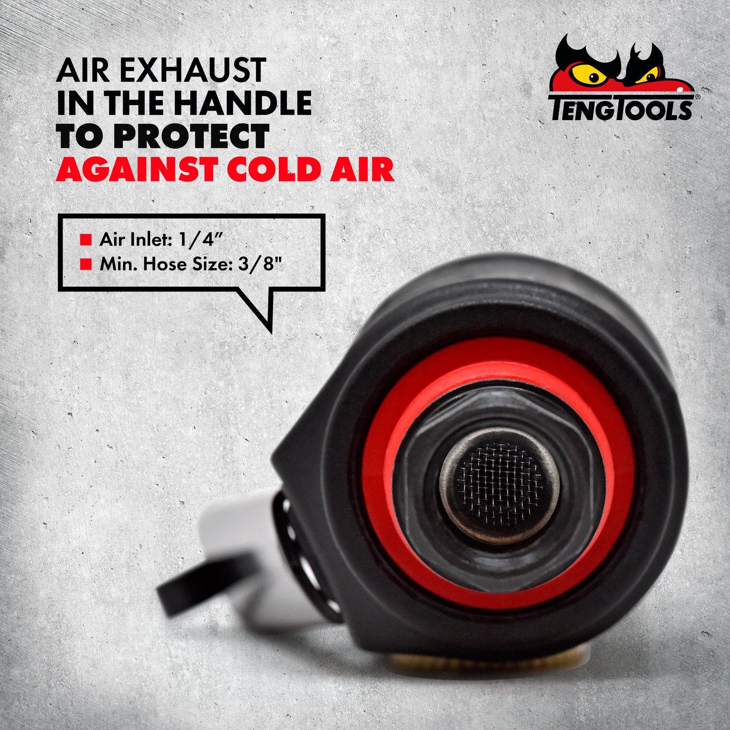 Teng Tools ARG01 - Mini amoladora neumática recta de aire compuesto de 25.000 RPM con silenciador