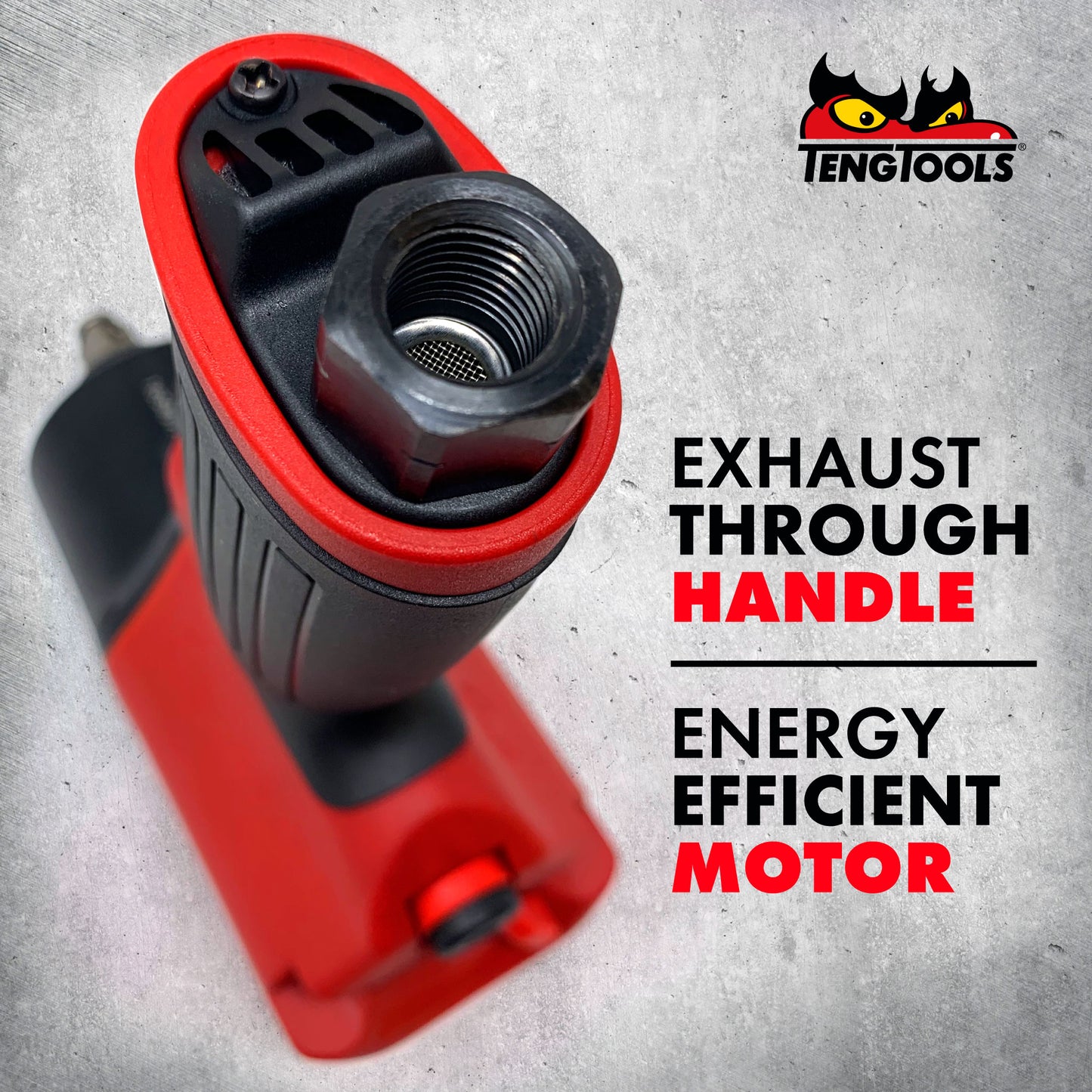 Teng Tools Pistolet à clé à chocs pneumatique composite réversible à couple élevé à entraînement carré de 1/2 pouce - ARWC12