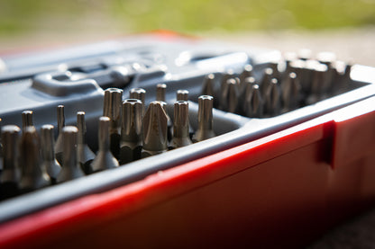 Teng Tools Juego de destornillador, extensión y adaptador de puntas de trinquete con accionamiento de 1/4 de pulgada, 74 piezas - TTMD74