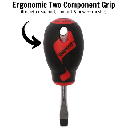 Teng Tools Destornillador de cabeza ranurada de tipo plano de 6,5 mm / 1/4 pulgadas x 38 mm / 1,5 pulgadas de largo - MD928N 