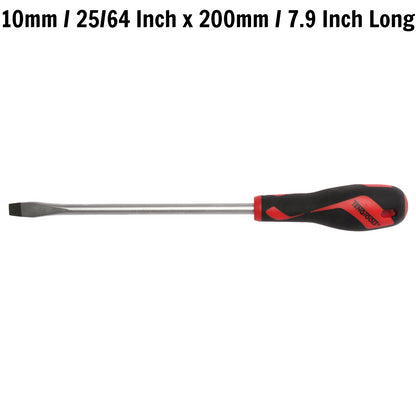 Teng Tools Destornillador de cabeza ranurada de tipo plano de 10 mm / 25/64 pulgadas x 200 mm / 7,9 pulgadas de largo - MD930N 
