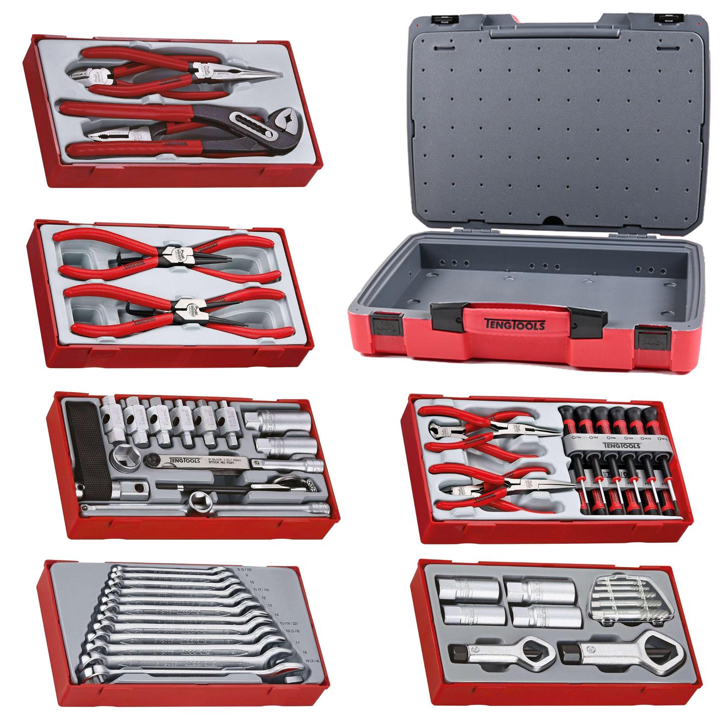 Teng Tools Clé 63 pièces, extracteur, service d'huile, mini, circlip et kit de pinces régulières - TC-6T-29 