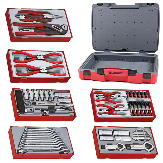 Teng Tools 63 Piece Wrench, Extractor, Oil Service, Mini, Snap Ring & Regular Plier Kit - TC-6T-29