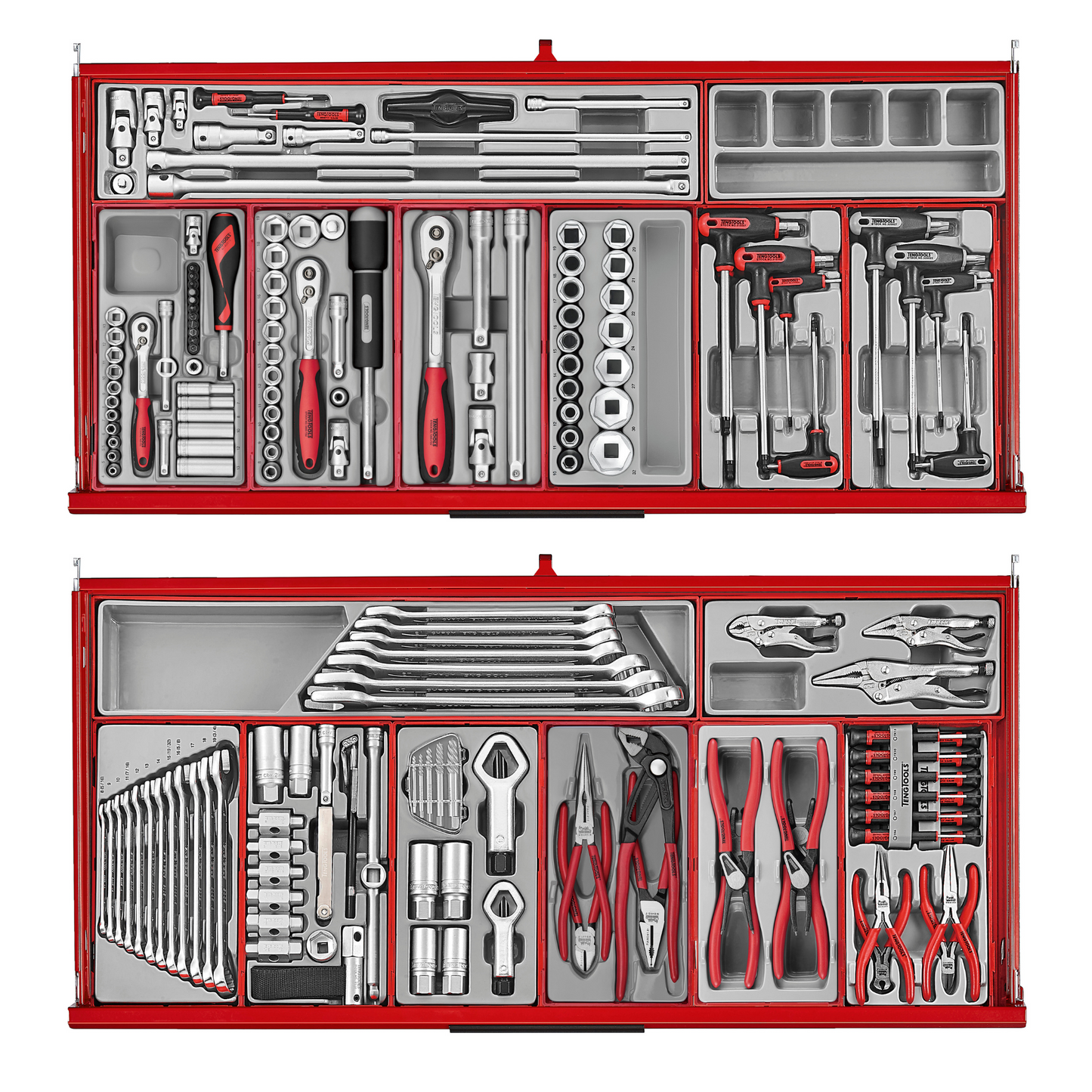 Teng Tools 663 Piece PRO35 37 Inch Wide Red Roller Cabinet Tool Kit - TKW37R663T