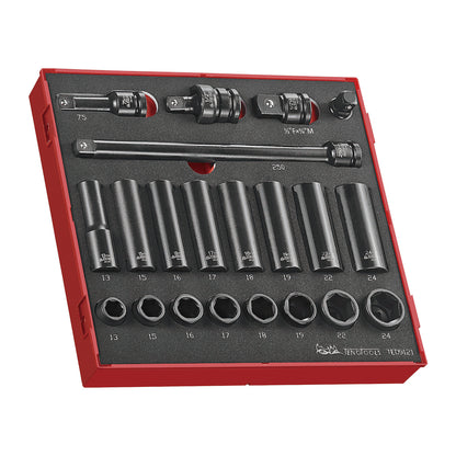 Teng Tools TC-6T-19 - Juego de espuma para vasos de impacto, torsión y brocas de 166 piezas 