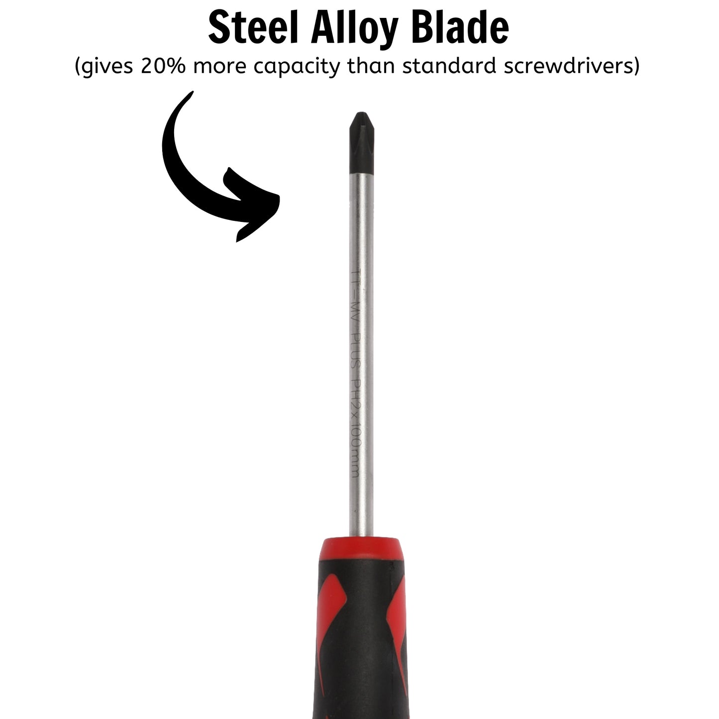 Teng Tools MD948N1 Destornillador Phillips de cabeza PH2 x 3,9 pulgadas/100 mm + mango ergonómico y cómodo 