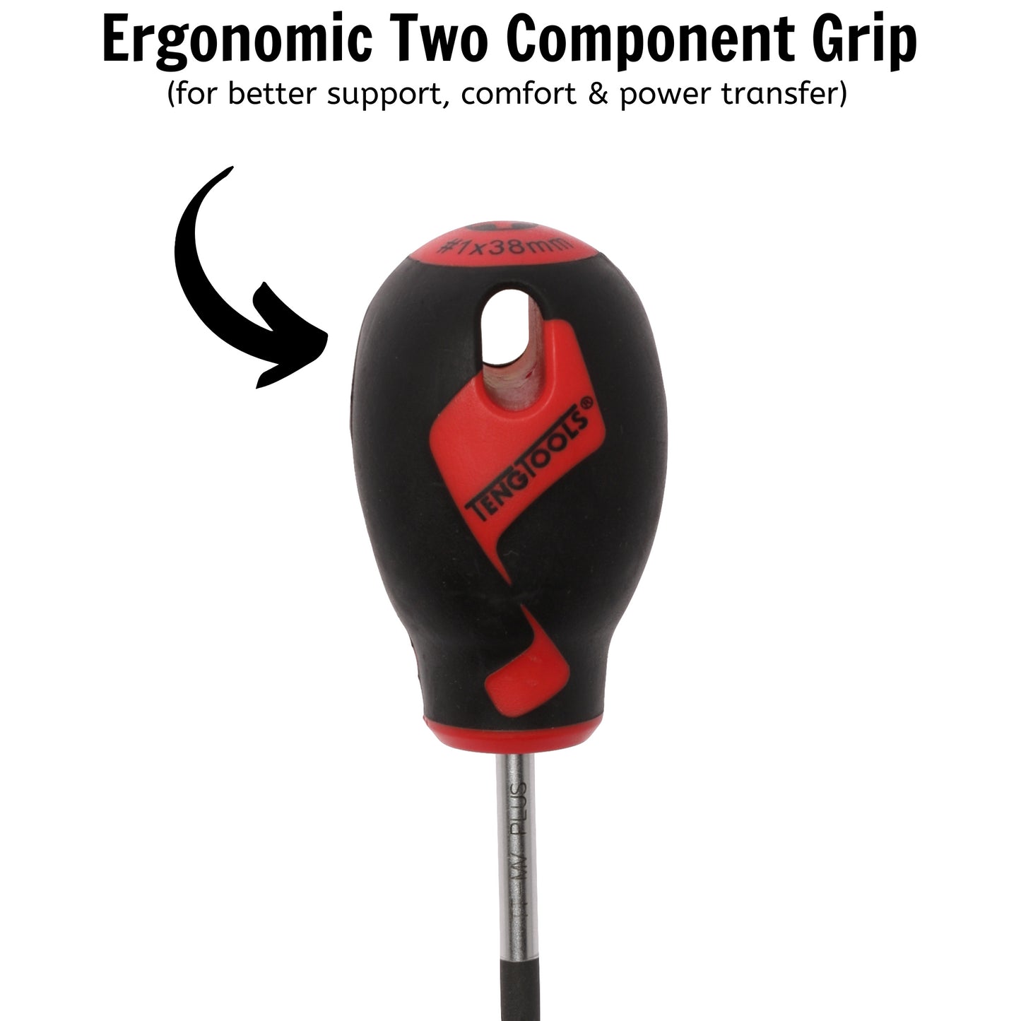 Teng Tools Destornillador Phillips de cabeza PH1 x 1,5 pulgadas/38 mm con mango ergonómico y cómodo - MD947N 