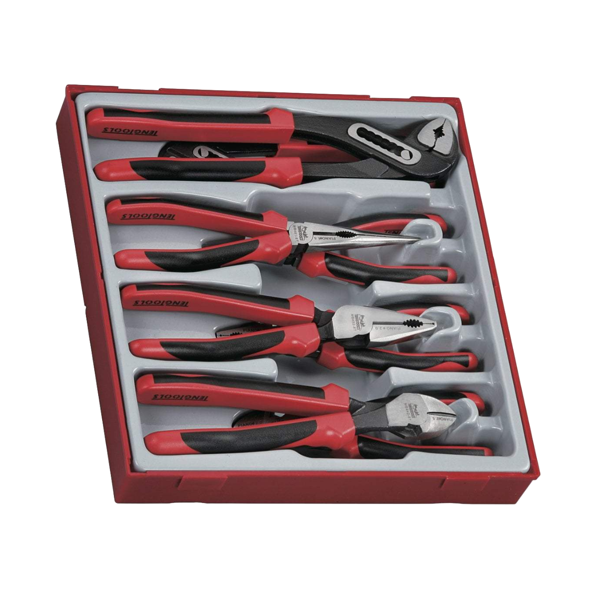 Teng Tools 8 Piece Plier Set Tool Tray (Side Cutters, Linesman, Long N ...