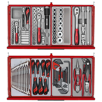 Teng Tools 137 Piece PRO35 26 Inch Wide Red Starter Tool Kit - TKT26R137T