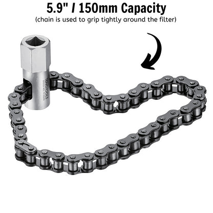 Teng Tools Outil de clé de retrait de filtre à huile robuste à entraînement de 1/2 pouce - 9120HD