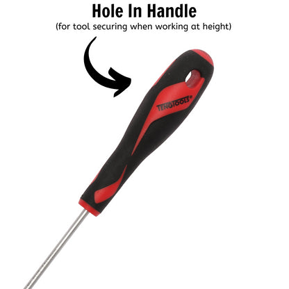 Teng Tools Tournevis à tête fendue de type plat de 3,5 mm / 9/64 pouces x 100 mm / 3,9 pouces de long - MD916N1