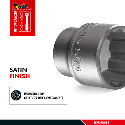 Douille peu profonde en chrome vanadium 25/32 po SAE 12 pans 1/2 po Teng Tools | Outil mécanique | Outil à main - M120125-C