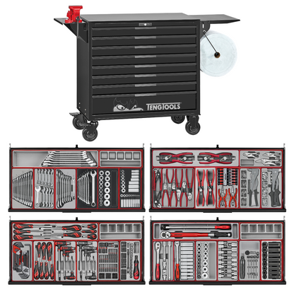 Teng Tools 1008 Piece PRO35 37 Inch Wide Black Roller Cabinet Workstation Tool Kit - TKW37B1008T