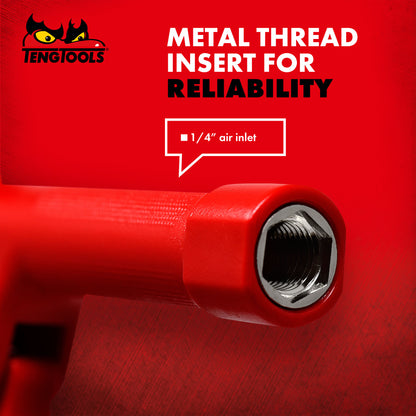 Pistola de aire estilo empuñadura de pistola Teng Tools con boquilla de 4 pulgadas de largo y entrada de aire de 1/4 de pulgada - ARB01