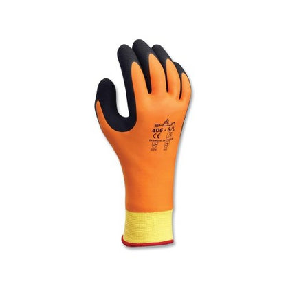Showa 406 Water-Repellent Gloves, Black/Orange - 12 per DZ