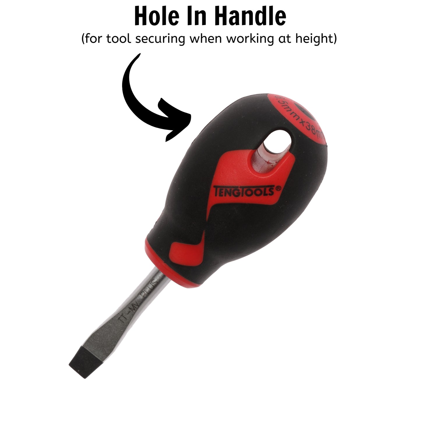 Teng Tools Destornillador de cabeza ranurada de tipo plano de 6,5 mm / 1/4 pulgadas x 38 mm / 1,5 pulgadas de largo - MD928N 