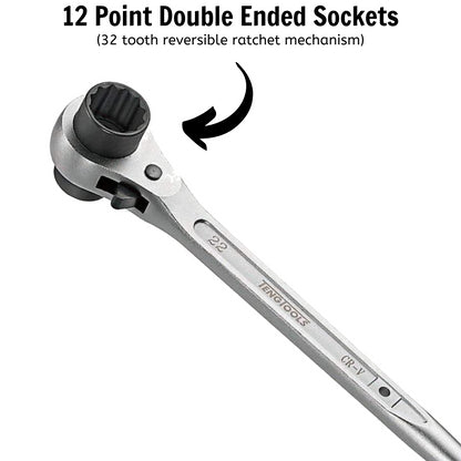 Teng Tools PGW1922 Clé à douille à cliquet Podger pour échafaudage 19 mm x 22 mm ou 3/4 x 7/8 12 pans