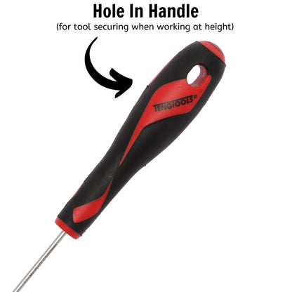 Teng Tools Tournevis à tête fendue de type plat de 2,5 mm / 3/32 pouces x 50 mm / 2 pouces de long - MD914N