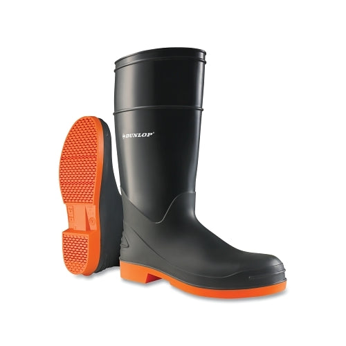 Dunlop Protective Footwear Sureflex Steel Toe Rubber Boots, Nitrile/Pvc/Steel, Black/Orange - 1 per PR
