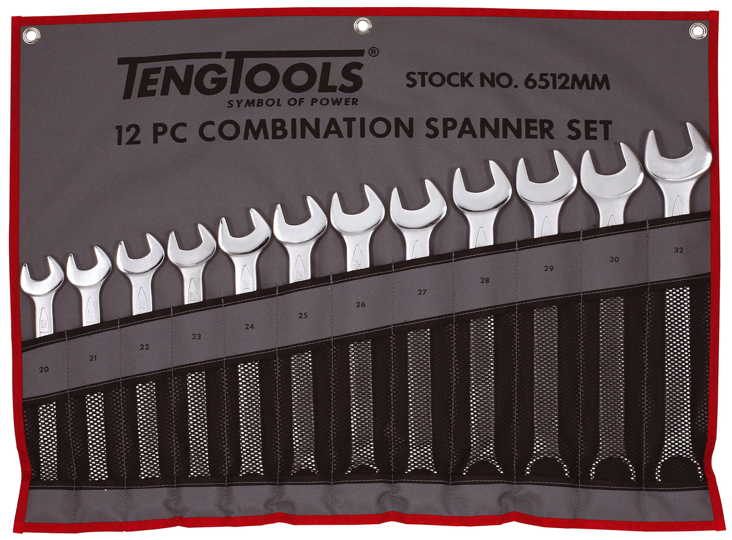 Teng Tools Juego de llaves combinadas métricas de 12 piezas y 12 puntas (20 mm - 32 mm) - 6512 mm