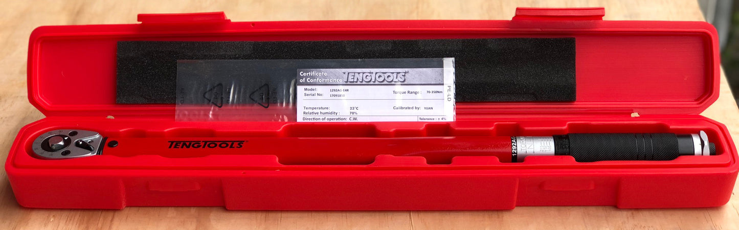 Teng Tools 1/2 Inch Drive Torque Wrench Bi-Directional 50 - 250ft-lb - 1292UAGE4R