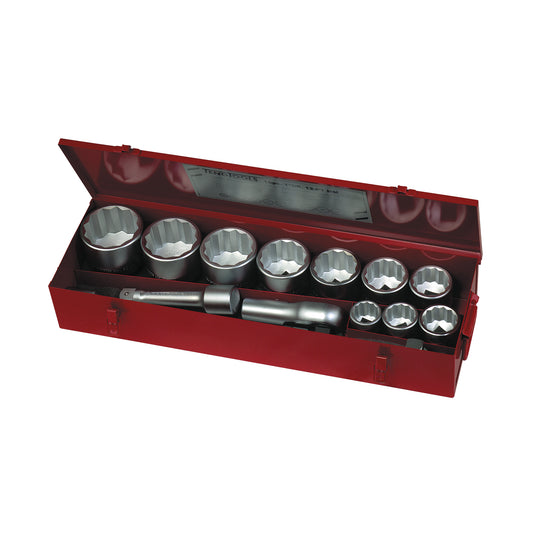 Teng Tools Juego de vasos métricos de 12 puntos con accionamiento de 1 pulgada y 15 piezas (36 mm - 80 mm) - M1115 MM